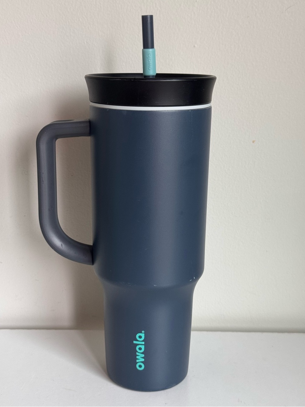 Owala Tumbler Stainless Steel Water Bottle 40 oz Foggy Tide With Straw